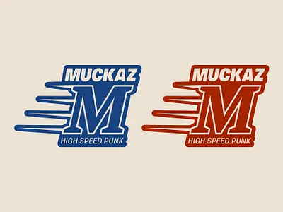THE MUCKAZ High Speed Punk Sticker Idea badge band beer bold branding design graphic design identity illustration logo logo design modernism modernist monogram pop punk punk punk rock sticker typography