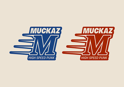 THE MUCKAZ High Speed Punk Sticker Idea badge band beer bold branding design graphic design identity illustration logo logo design modernism modernist monogram pop punk punk punk rock sticker typography