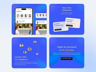 Community Landing Page - Component community app components community connection design community engagement ui community onboarding ui community platform ui connect with neighbors design helper availability ui helper discovery interface local booking component local helper interface local services dashboard micro interactions web nearby helpers ui neighborhood support app real time assistance ui skill sharing platform social help network support ecosystem design trust based network ui user proximity ui