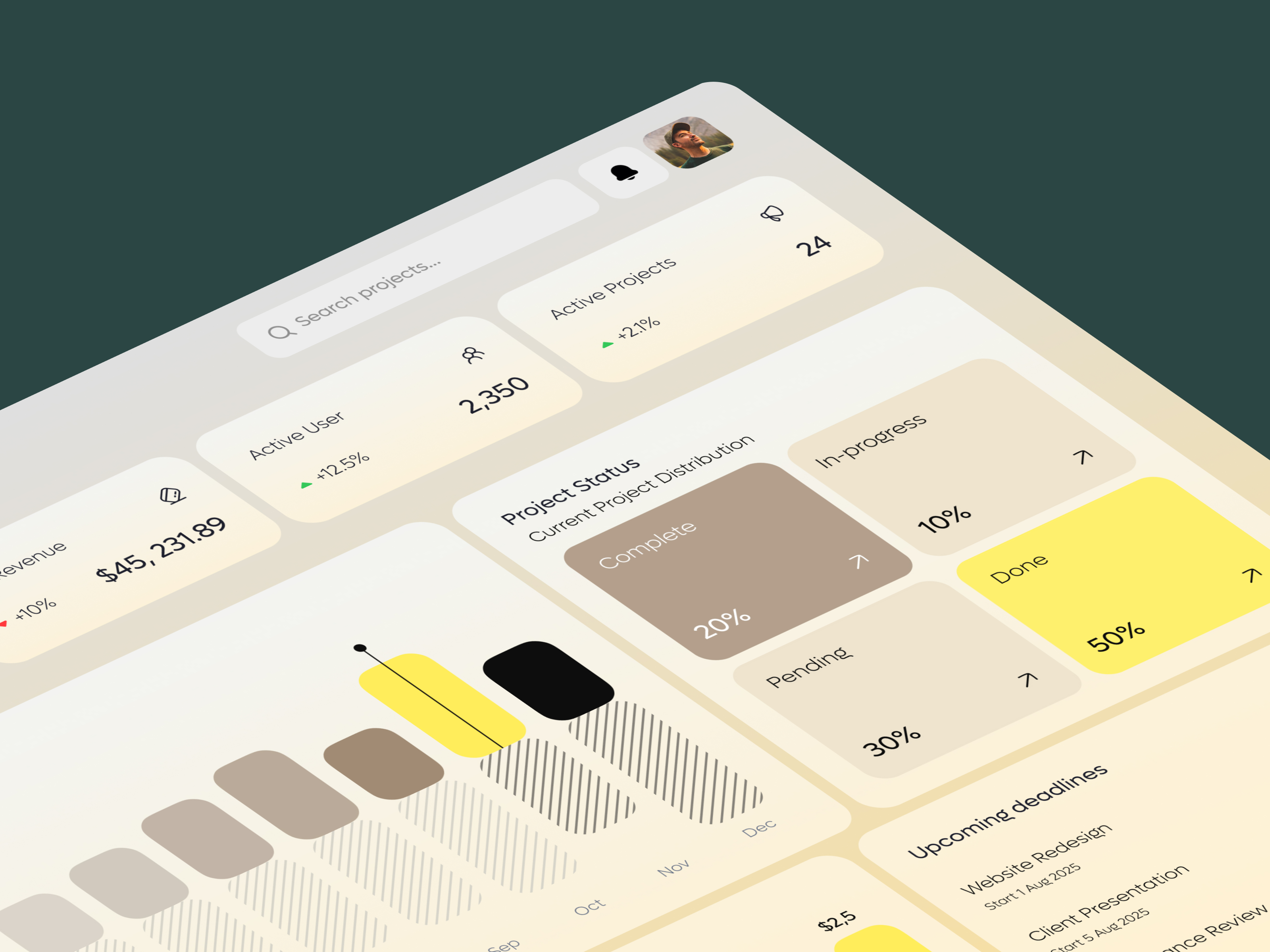 Morphex — Project Management Dashboard ai app app design b2b crm dashboard design interface manage management product project saas software ui ux web web app