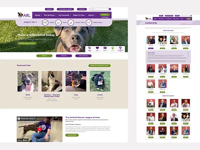 ARL (Animal Rescue League of Iowa) Web Design adoption website animal adoption animal rescue animal website cat dog horse pet adoption pet rescue pet website