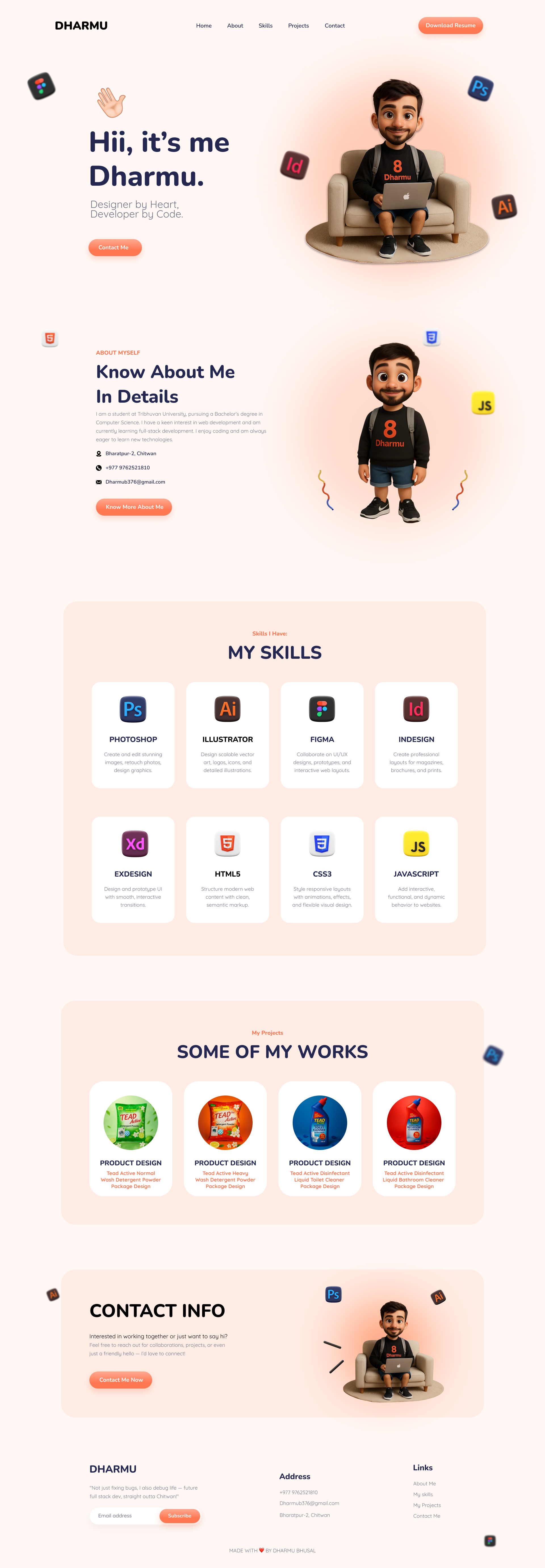 Graphics Designer Portfolio Design. designer figma ui