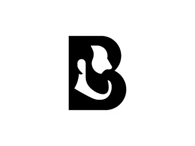 Bold B Bearded Man Logo abstract b logo beared man black bold logo letter b letter b logo letter mark logo logos man logo mascot masculine logo monogram people simple
