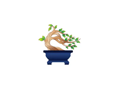 Elegant Bonsai Tree Logo abstract logo blue bonsai tree creative logo green leaf logo luxury minimalist logo modern logo nature logo roots logo traditional tree logo wild