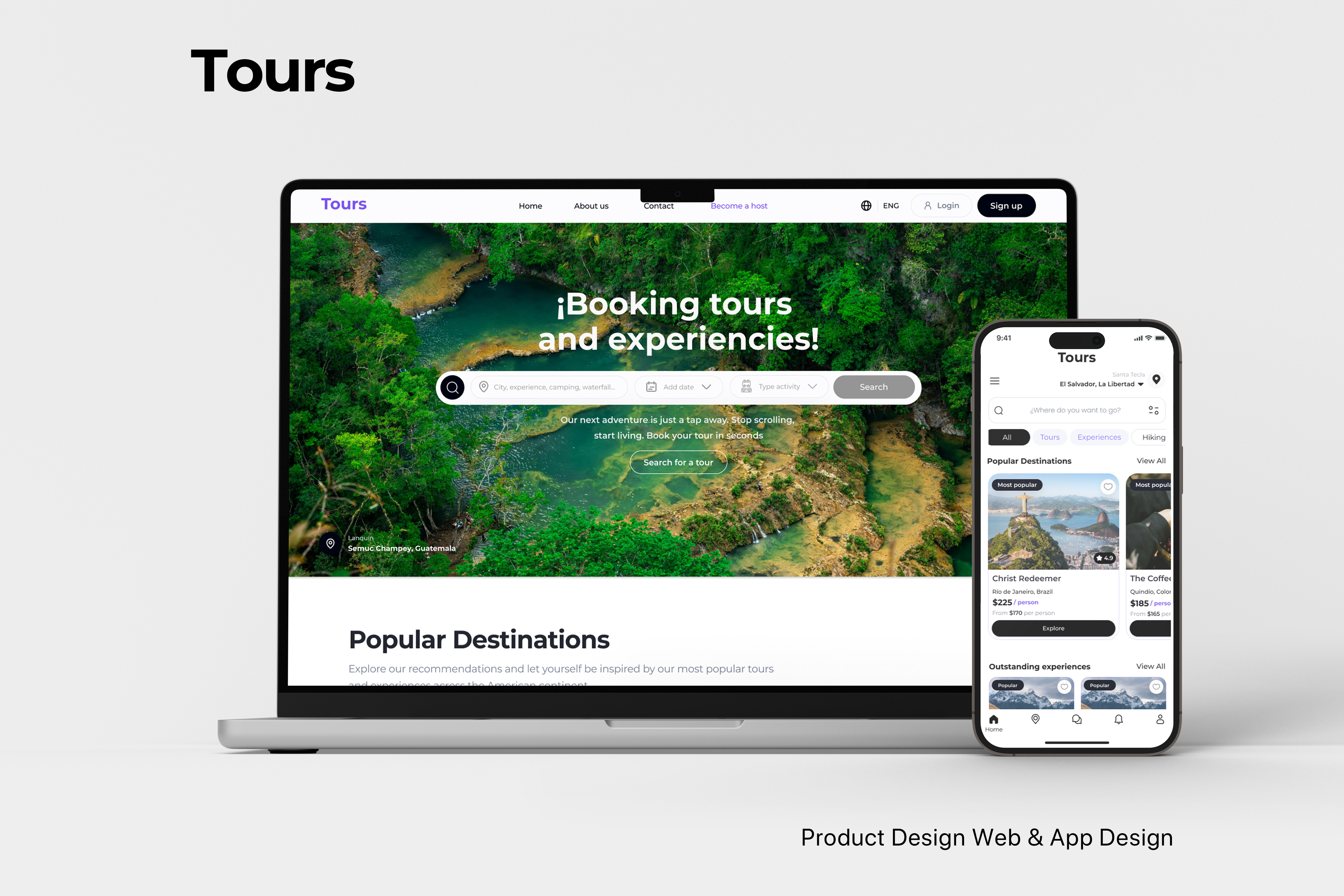 Tours & experiences / Book your tour in seconds. experiences product design prototype research tour booking tours user experience user interface uxui uxui design