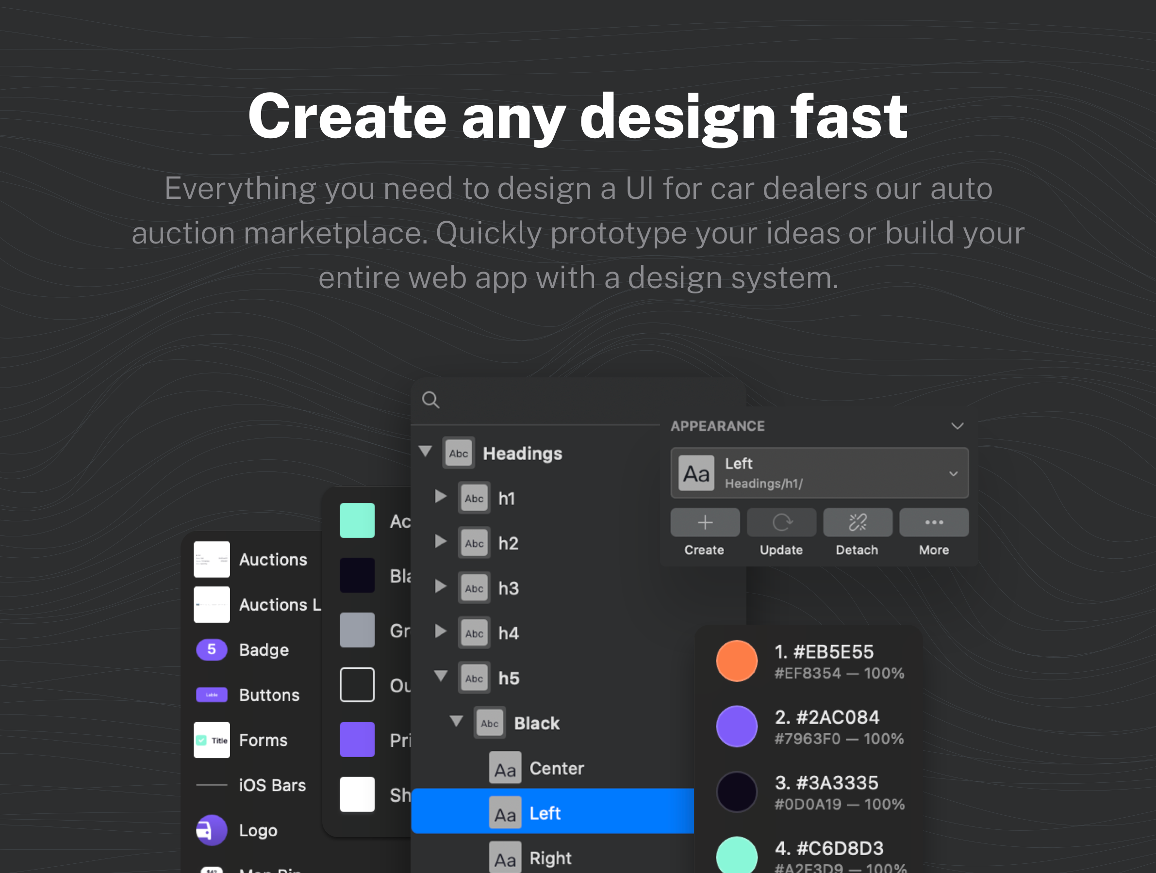 Example of UI Design Kit For Car Auction & Dealers