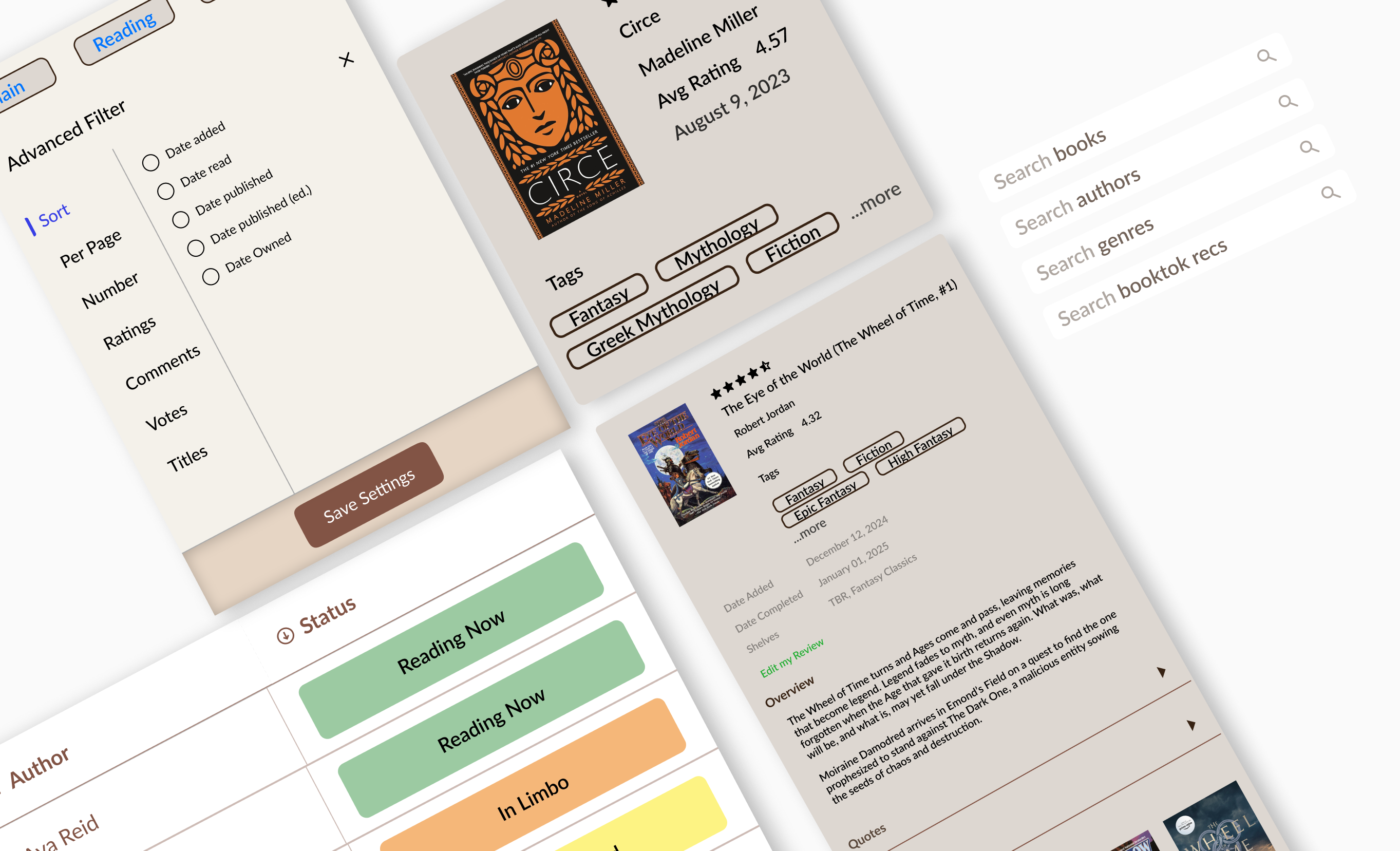 Goodreads Tables & Boards: Mockup for Usability branding mockup ui ux web design