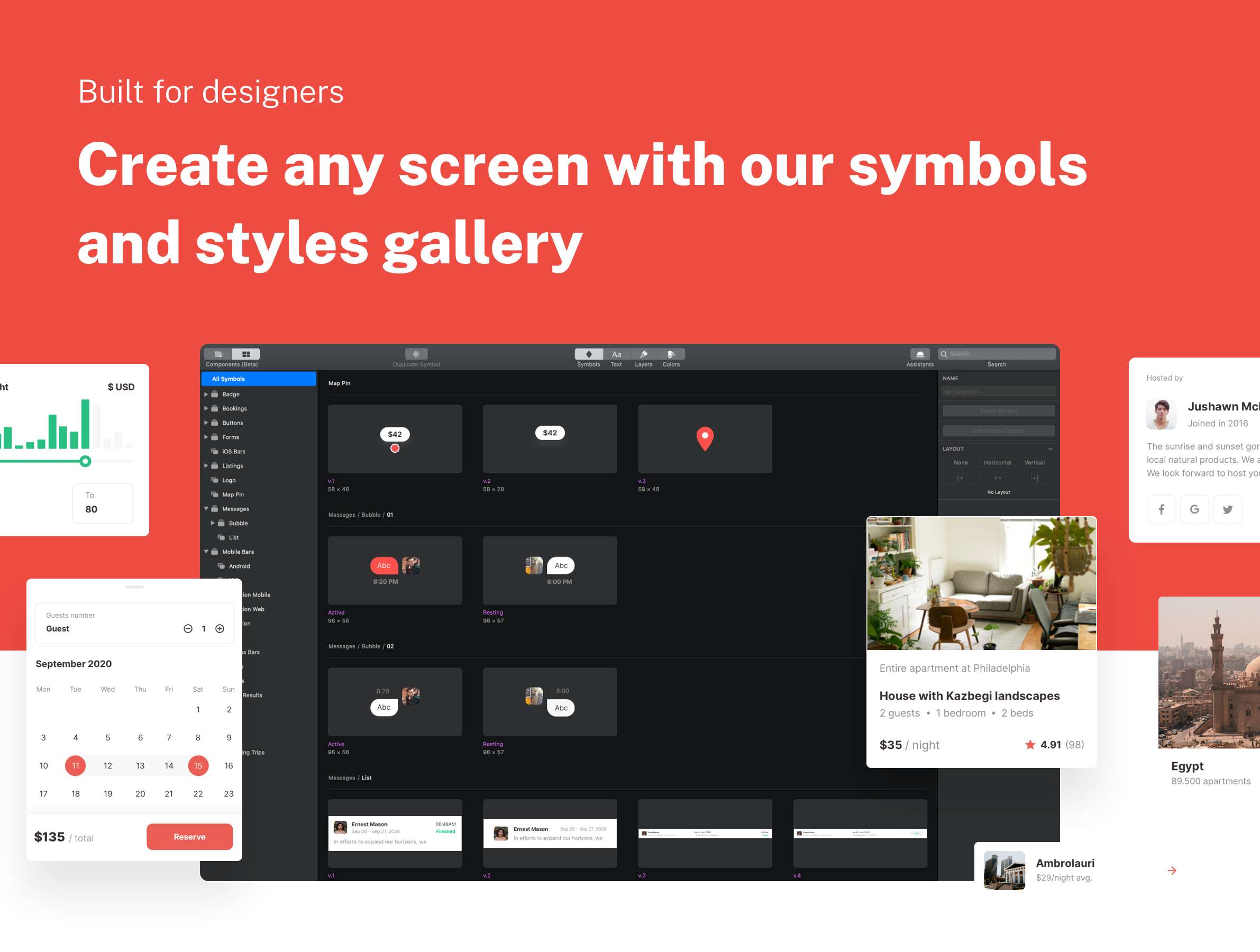 Example of UI Design Kit For Real Estate Bookings