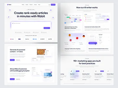 AI Content Generation Platform ai ai assistance ai copywriter content content writer copywriting landing page redesign saas uiux web web design website