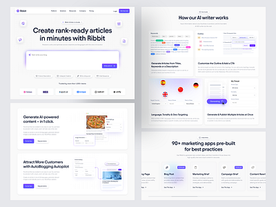 AI Content Generation Platform ai ai assistance ai copywriter content content writer copywriting landing page redesign saas uiux web web design website