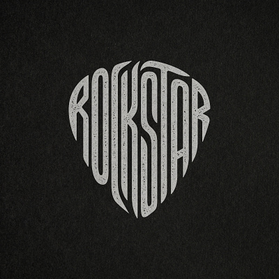 Rockstar Guitar Pick Lettering design graphic design guitar pick illustration lettering print rock star rockstar t shirt typography