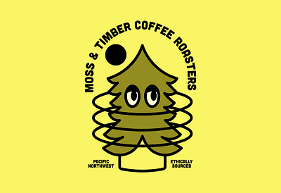 MOSS & TIMBER BRAND IDENTITY bold brand design brand identity brand identity design branding character coffee fun graphic design illustration logo logo design mascot minimal modern playful roasters unique