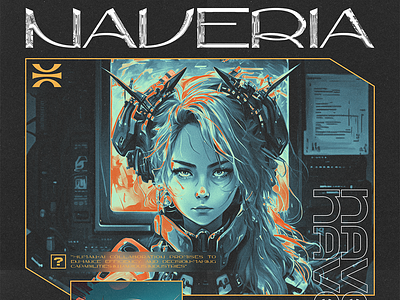 NAVERIA art brutalism cyberlife cyberpunk cyberpunk poster design graphic design illustration poster steampunk