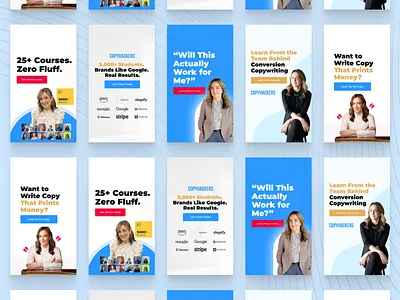 Copyhackers | Ad Set ad design ads branding creative strategy design figma graphic