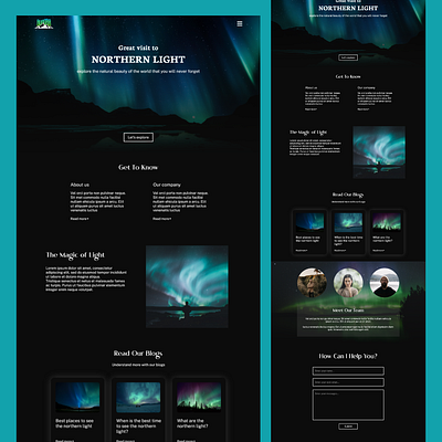 aurora-landingpage aurora beach design forest homepage landing page light mountain nature ui ui design uiux ux ux design web design website