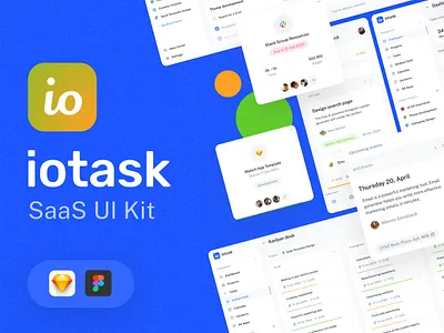 IOTask UI kit design for Project Management & Productivity apps admin agile app asana collaboration dashboard jira product design productivity project management saas task team management todo trello ui ui kit ux
