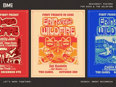 Erin & The Wildfire Residency Posters band flyer band logo band merch band poster concert flyer concert merch concert poster concert promotion event flyer gig flyer gig merch gig poster music branding music flyer music graphic music poster music promotion show flyer show merch show poster