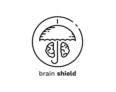 Creative Logo Proposal - brain shield balanced form brain brain shield circle design circular logo conceptual logo creative thinking elegant outline harmony design inspired logo concept line line art logo mental hearth concept mind protection minimal design modern simplicity protection and ideas thoughtful design umbrella