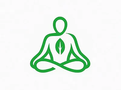 Yoga Leaf Logo – For sale minimal outline logo