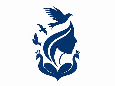 Woman & Birds Logo – For sale artistic logo