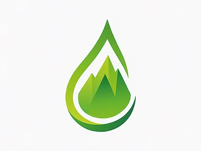 Green Mountain Drop Logo – For sale gradient logo