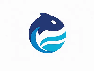 Fish Wave Circle Logo – For sale aquatic symbol