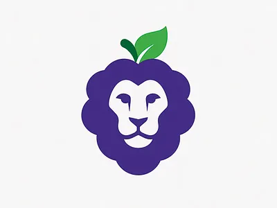 Grape Lion Logo – For sale unique combination mark