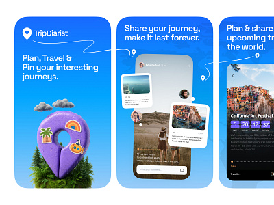 TripDiarist – AppStore Assets app app store application appstore assets journey travel trip