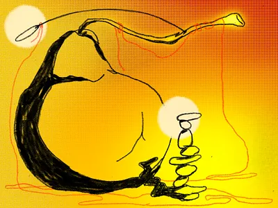 fruit compositions abstract art composition concept art digital drawing editorial illustration linework procreate still life visual