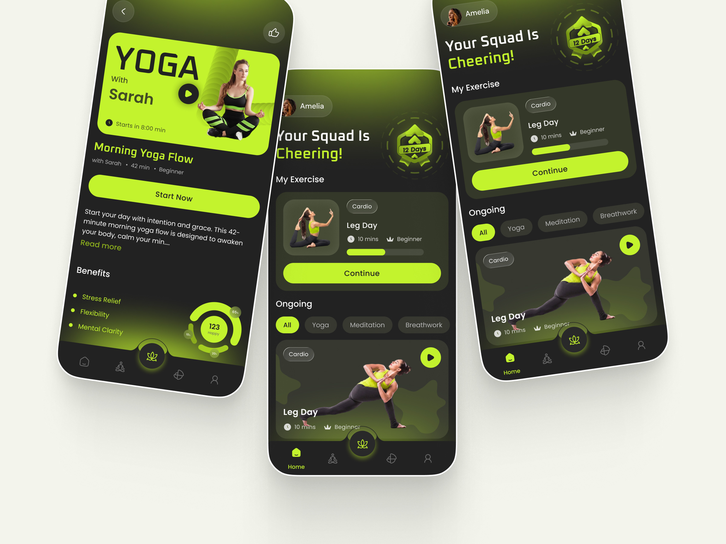 Example of Fitness & Yoga Mobile App UI UX Design
