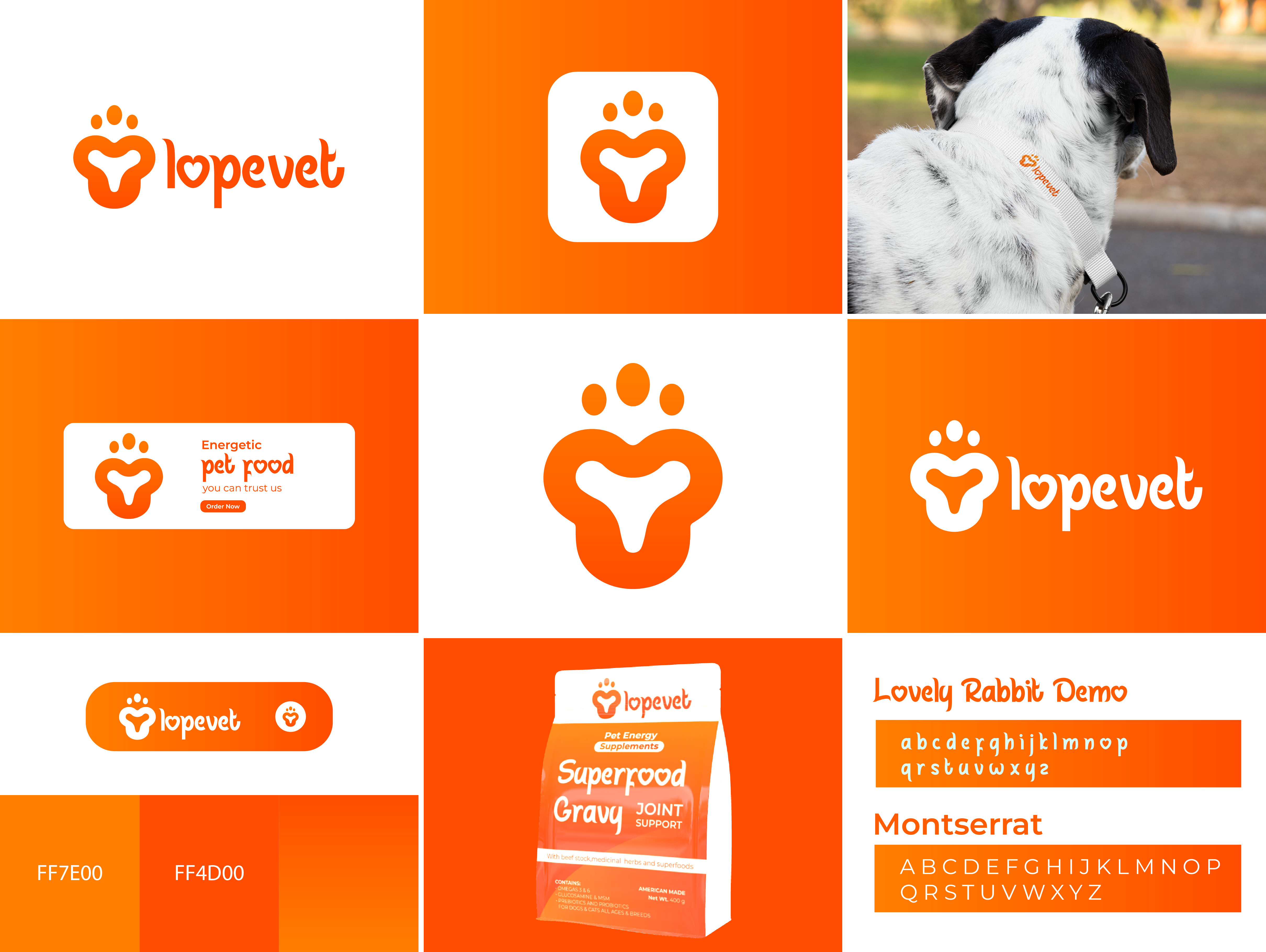 Example of Lopevet pet food logo re branding design