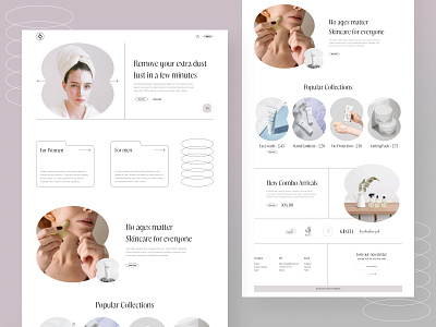 Silky Skincare Landing Page / Web UI agency beauty branding clean concept cosmetic design dribbble dribble e commerce jewellery landing page minimal onlineshop onlinestore product skincare ui webdesign website