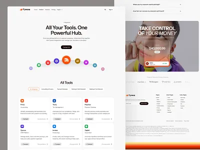 Fynexa integration page ai financial fynexa integration integration page landing page ui ux webstie
