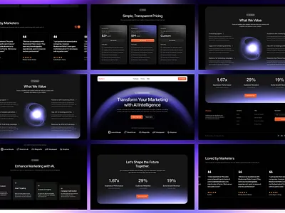 Vision+ Website Design: Homepage agency bento business design drak ui home page landingpage saas ui uiux ux web webdesign website