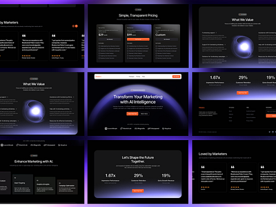 Vision+ Website Design: Homepage agency bento business design drak ui home page landingpage saas ui uiux ux web webdesign website