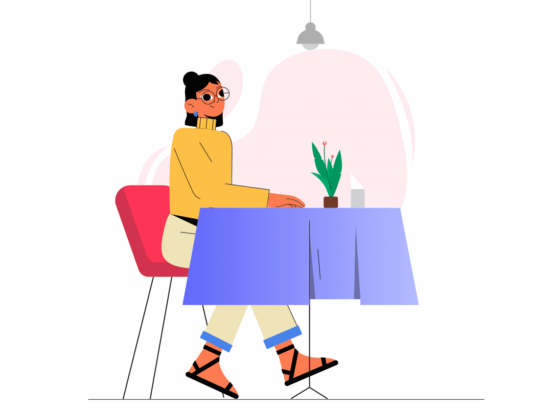 Waiting at the restaurant, Lottie animation 2d animation aftereffect animation character animation gif illustration logo animation lottie animation motion graphics splash svg animation ui animation