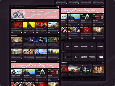 Game Store Website Concept design ecommerce figma game store website games minimal design procreate ui ui design website design