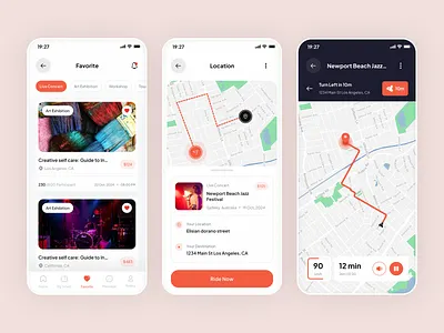 Event Location & Route Guide App UI branding design home homepage location logo map mobile app mobile design mobile ui order booking tracking travel ui ui design uidesign uiux design ux design uxdesign uxui