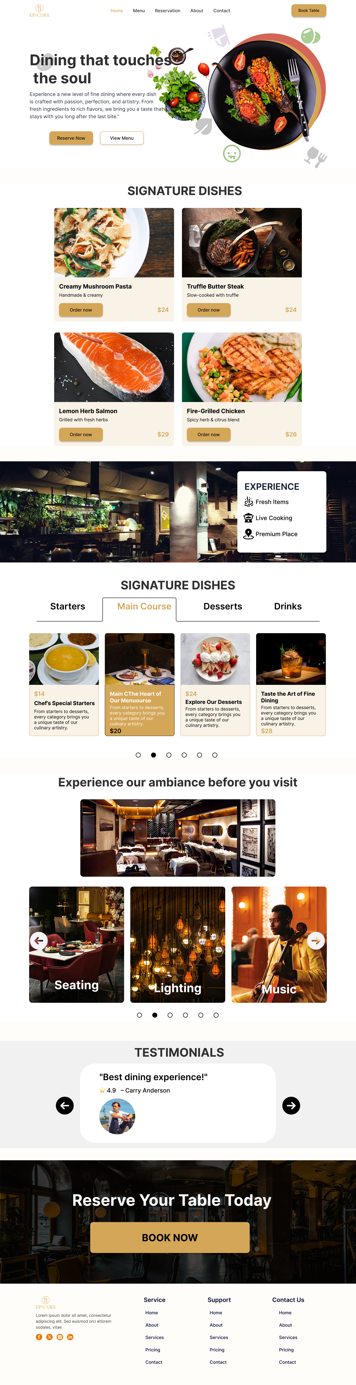 Restaurant Landing Page food landing page graphic design lan landing page restaurant restaurant landing page sass sass landing page ui ux website website design
