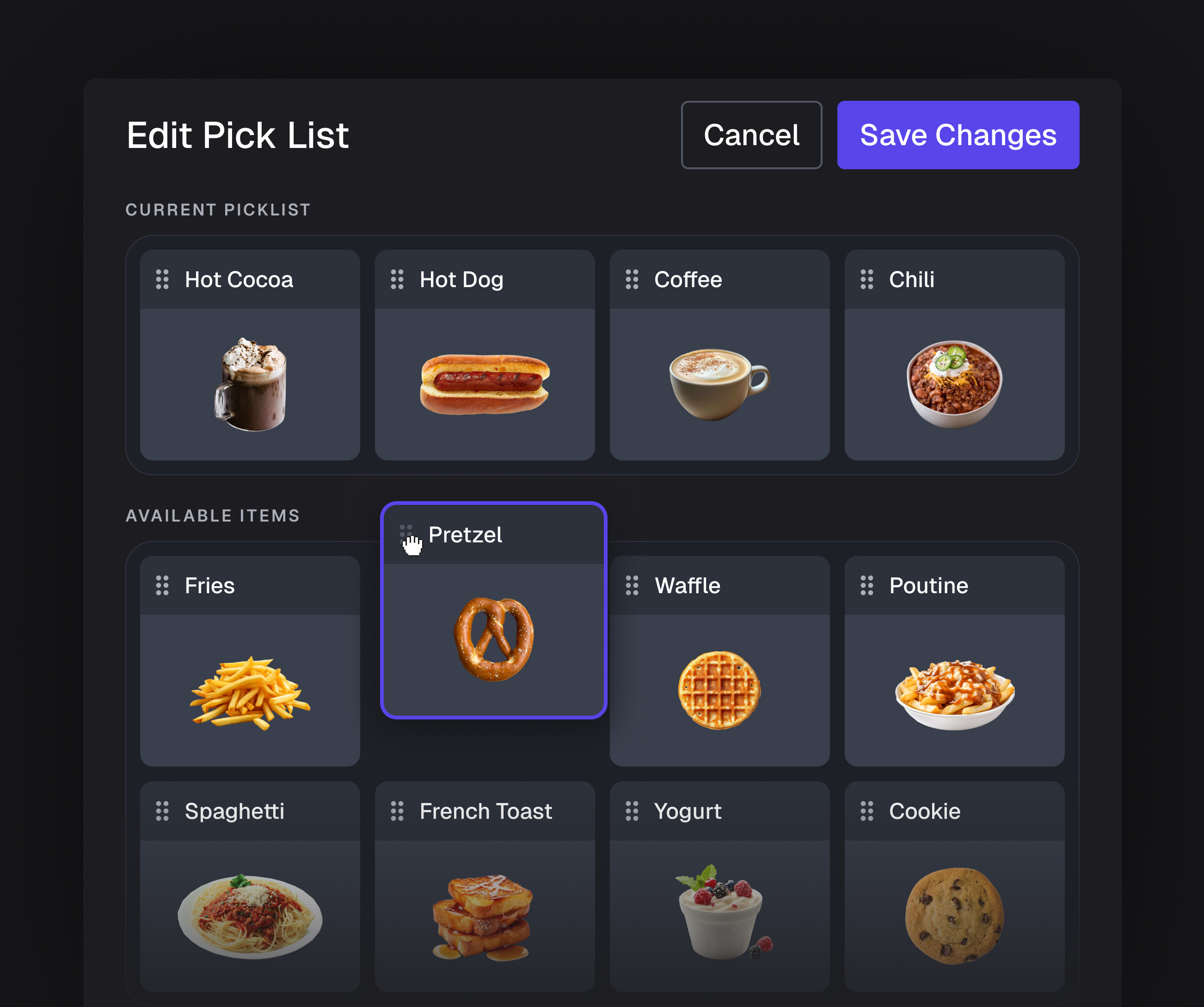 Menu Item Management UI Design for POS