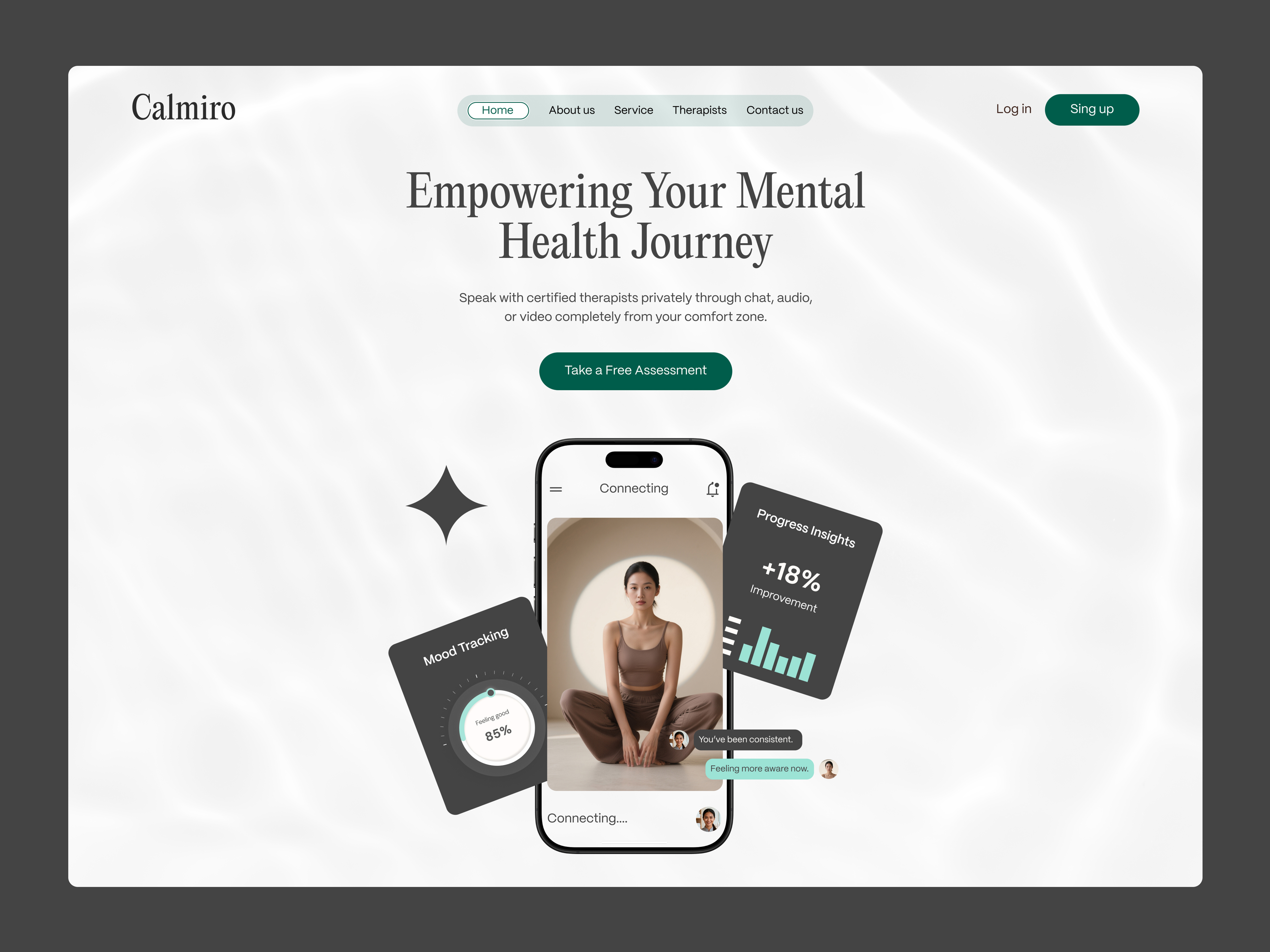 Mental Health Website 3d body depression healthylifestyle landing page medical care meditation meditation website mental mentalhealth mindfulness motivation psychology selfcare stress ui ux webdesign website wellness yoga platform