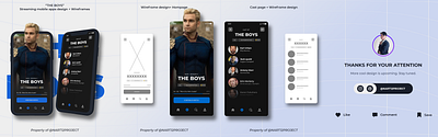 "THE BOYS" Streaming Mobile app design + Wireframes. app branding design mobile ui uidesign