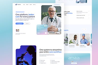 Medical Platform – Website design care clinic creative design doctor healthcare hospital interface landingpage medical medtech minimal saas startup telehealth ui ux website wellness