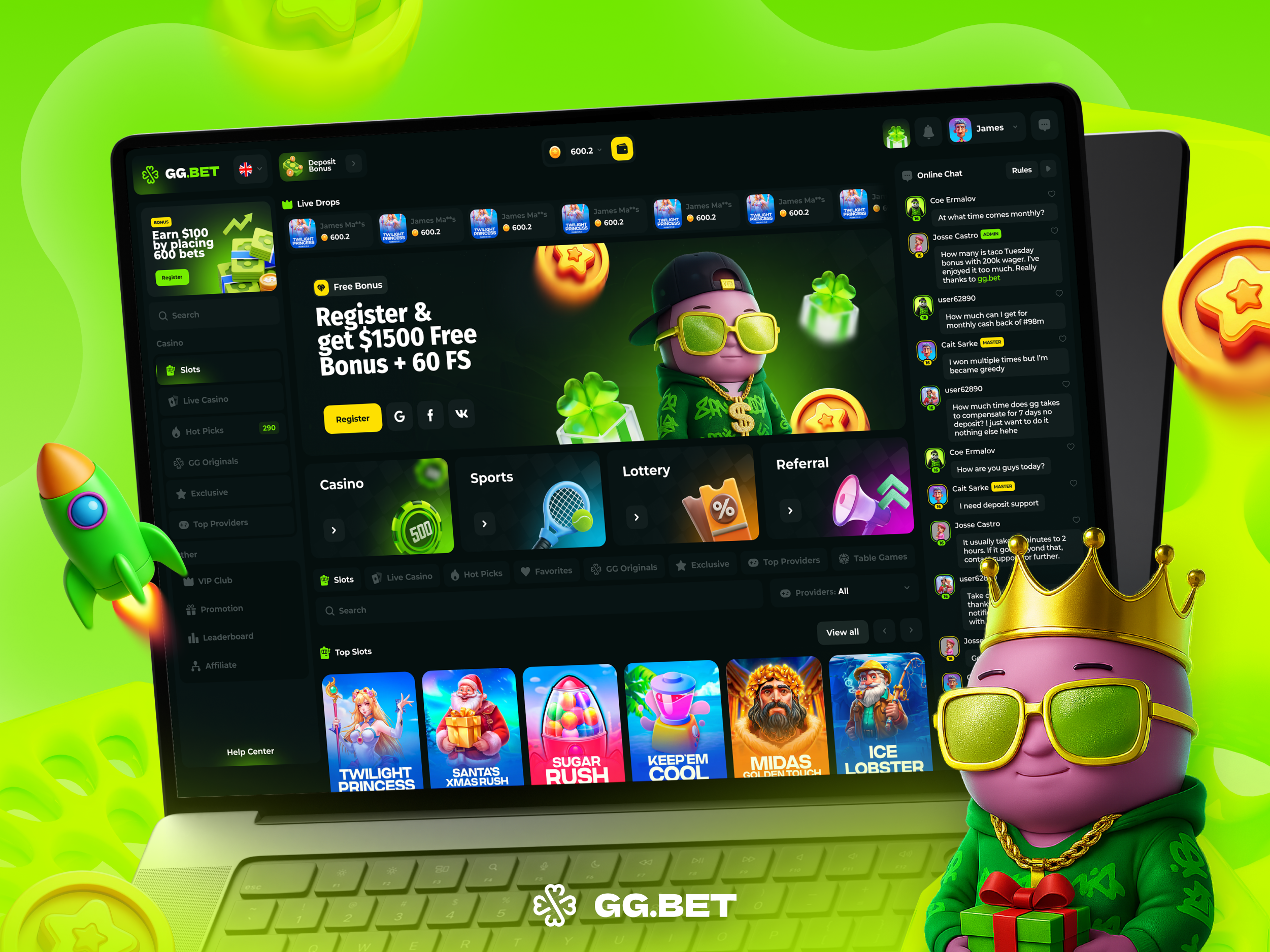 Example of Casino UI/UX Design (Desktop+Mobile)