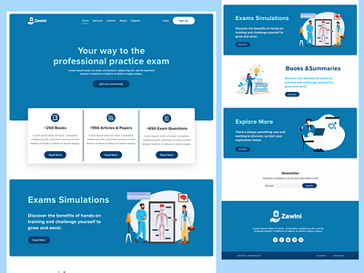 Zawlni - Landing Page for a Medical Students Hub graphic design hospital landing page medical nurse nursing ui web website