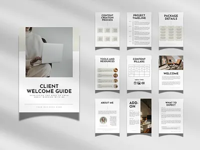 Client Welcome Packet Template for Social Media Managers canva template client welcome packet content design design graphic design minimalist template social meda management social media welcome guide