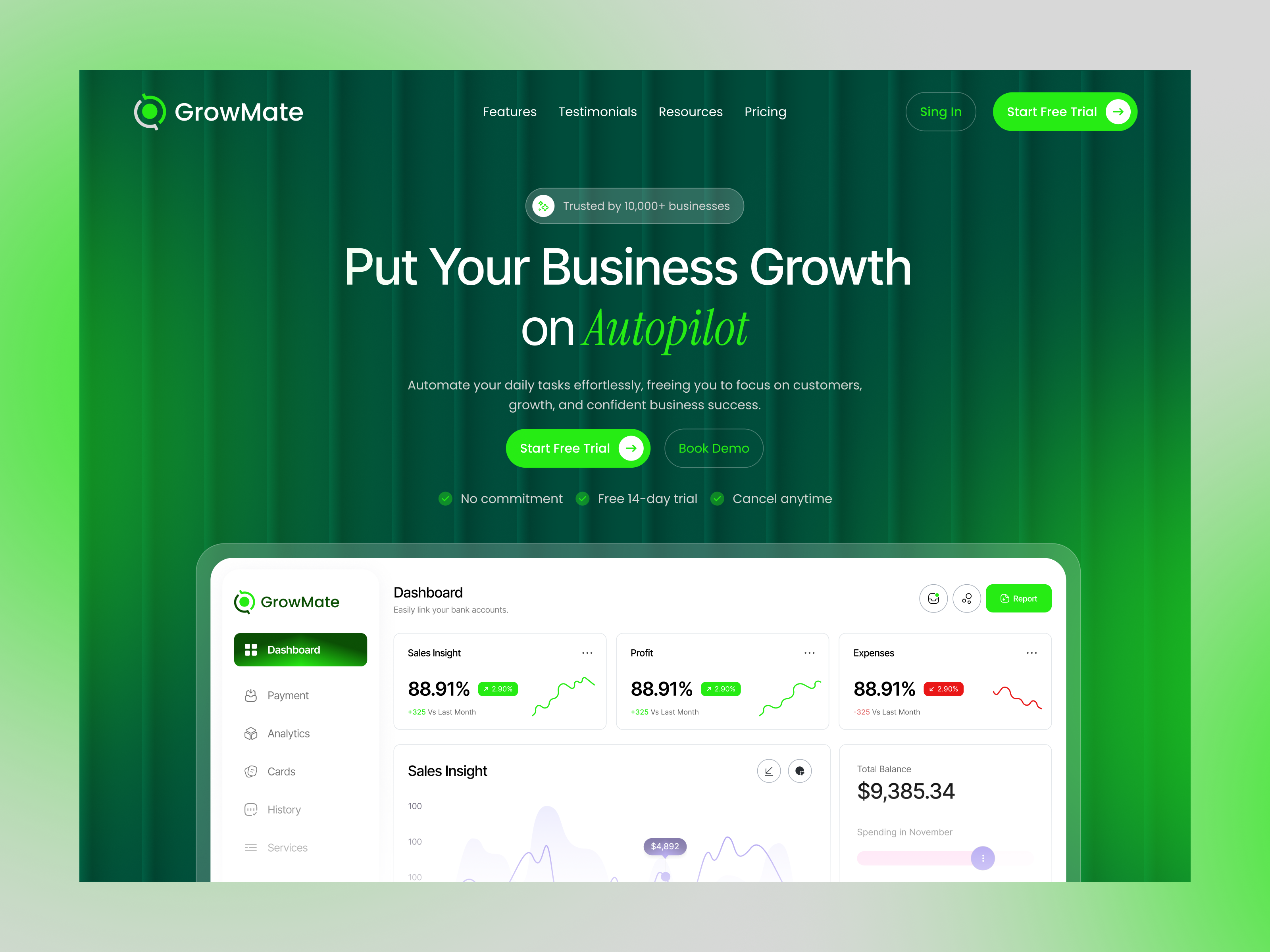 SaaS Smart Business Growth Website automation tool automation website business growth website crm crm website landing page saas saas website ui ux website