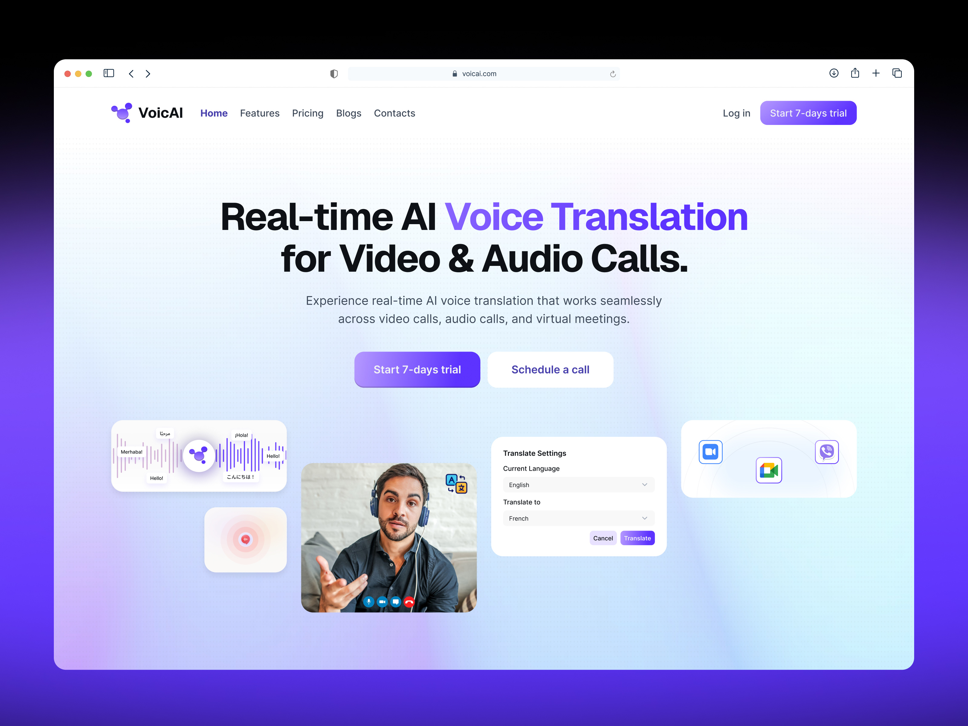 AI Video & Audio Voice Translation Website Design ai ai landing page ai voice generator ai voice translation ai website audio ai landing page minimal real time voice generator saas ai uiux video ai web design website design website ui