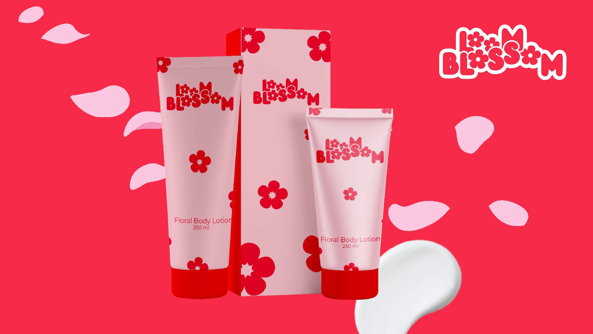 Loom Blossom Skin Care Cosmetics Product blossom branding cosmetics design flower graphic design illustration label design logo nature packaging design visual identity