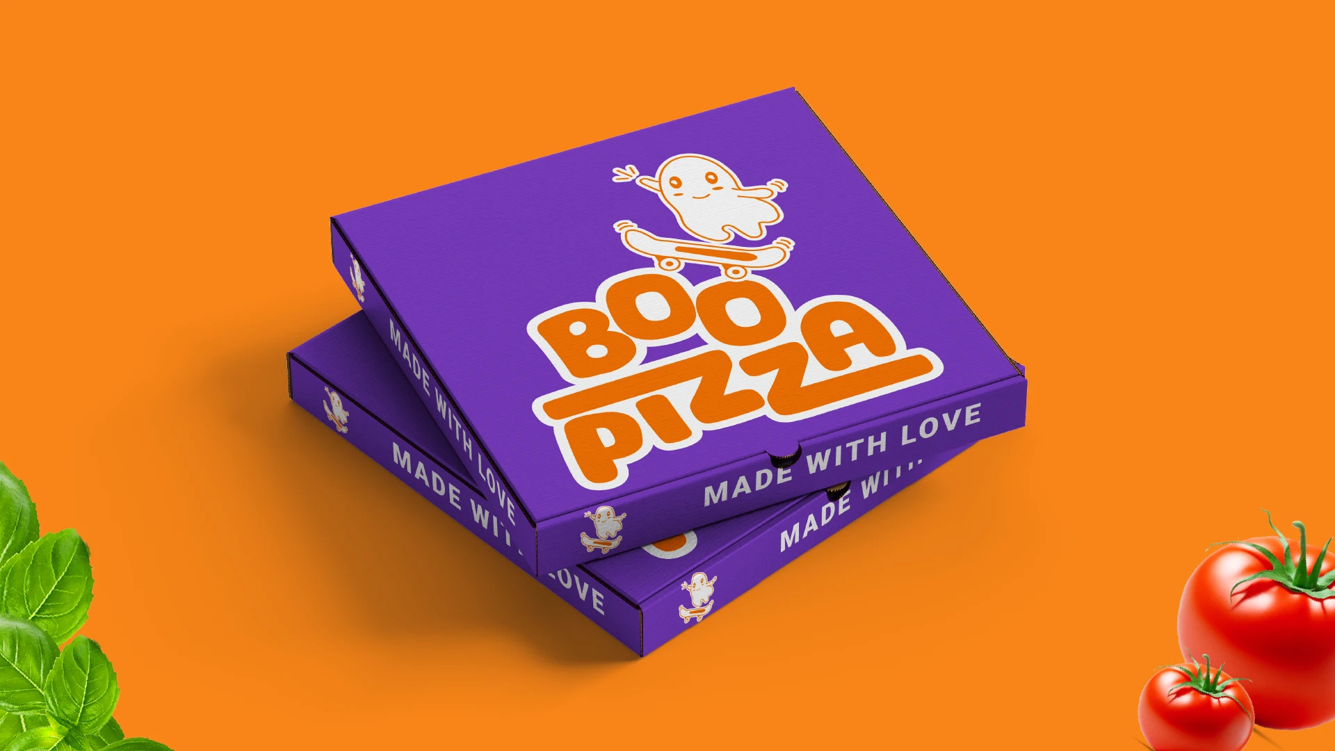 Pizza Box Packaging Design brand identity branding design graphic design halloween illustration label design logo packaging design pizza pizza box product design visual identity